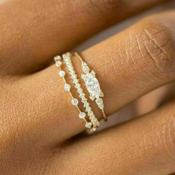 Fashion Women Rings White Sapphire Wedding Ring Jewelry